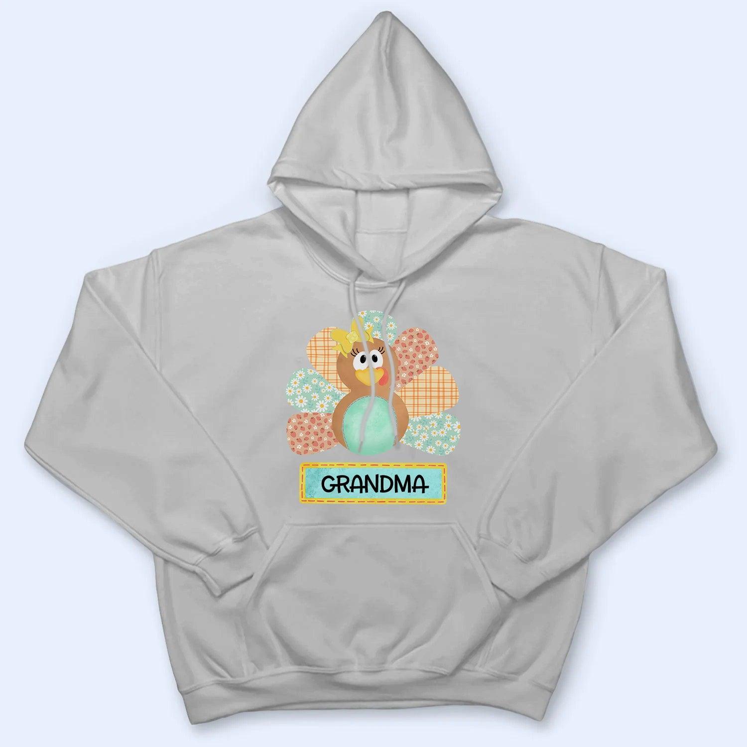 Cute Turkey - Personalized Custom T Shirt - Birthday, Loving, Funny Gift for Grandma/Nana/Mimi, Mom, Wife, Grandparent - Suzitee Store