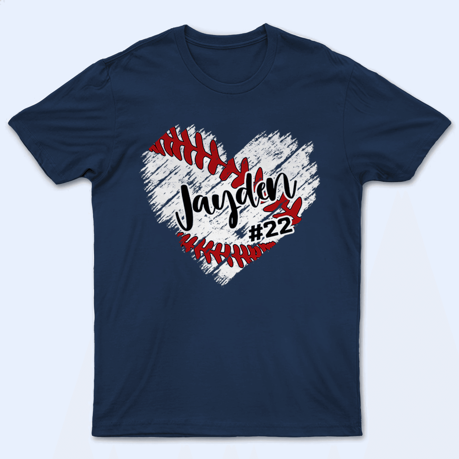 Distressed Chalk Retro Heart Sports - Baseball/ Softball Cheers Personalized Custom T Shirt - Birthday, Loving, Funny Gift for Grandma/Nana/Mimi, Mom, Wife, Grandparent - Suzitee Store