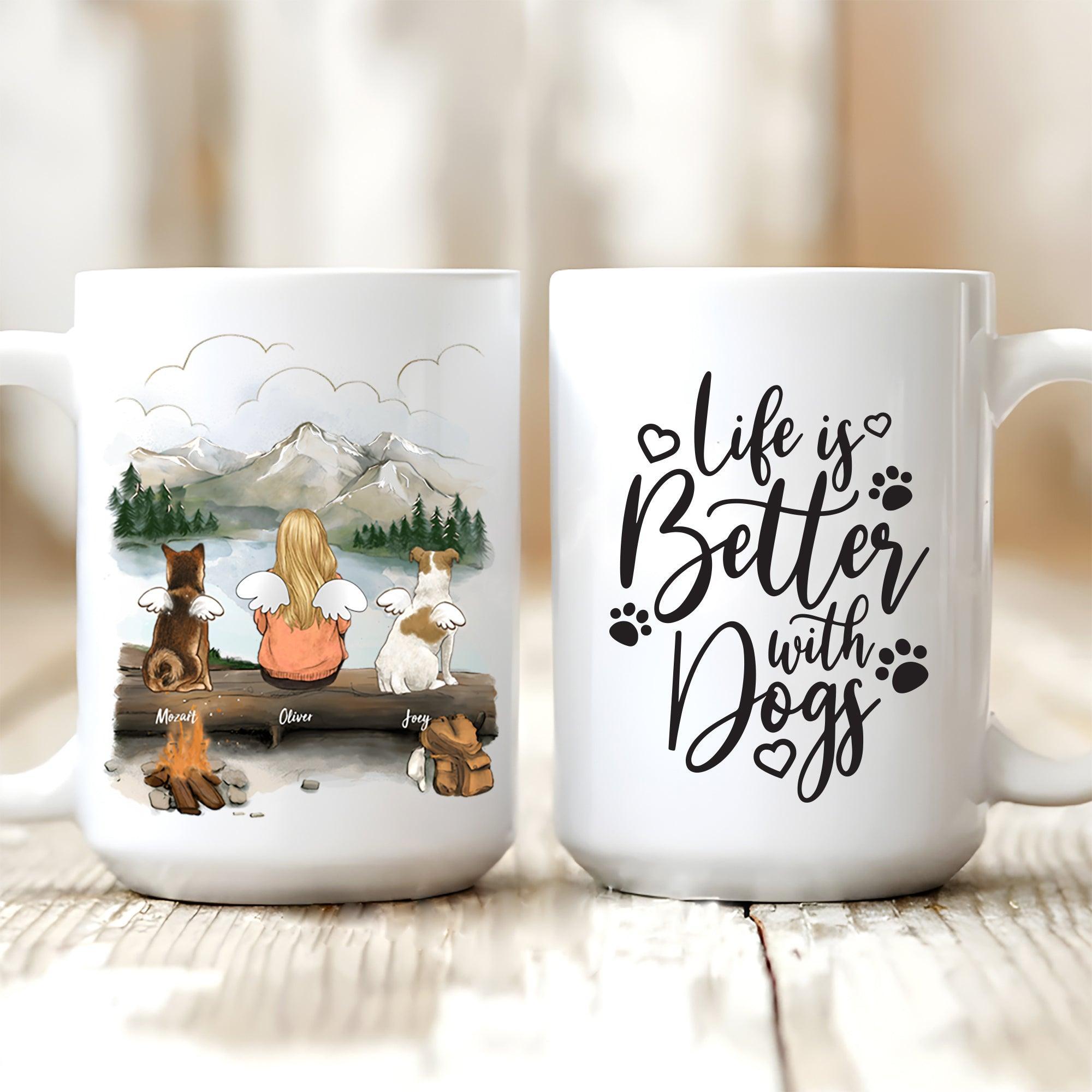 Dog & Couple Mug - Personalized Custom 11oz Mug - Birthday, Loving, Funny Gift for Grandma/Nana/Mimi, Mom/Dad, Aunt, Wife/Husband, Grandparent - Suzitee Store