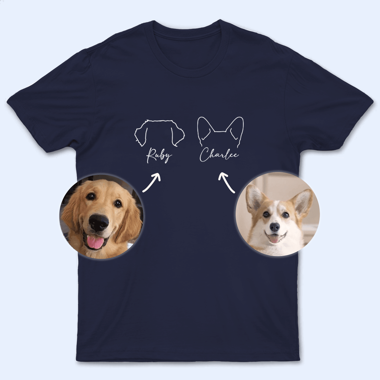 Dog Ears with Name - Personalized Custom T Shirt - Birthday, Loving, Funny Gift for Dog Mom, Dog Dad, Dog Lovers, Pet Gifts for Him, Her - Suzitee Store