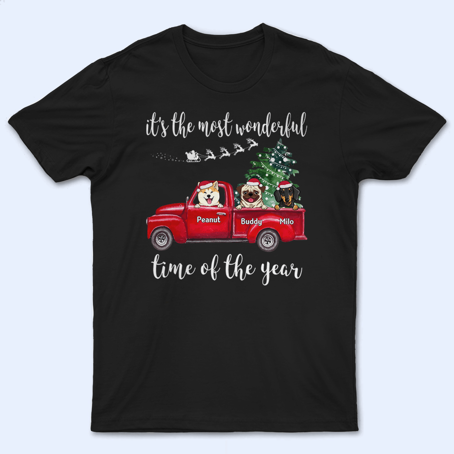 Dog Lovers Christmas Most Wonderful Time Of The Year - Personalized Custom T Shirt - Birthday, Loving, Funny Gift for Dog Mom, Dog Dad, Dog Lovers, Pet Gifts for Him, Her - Suzitee Store