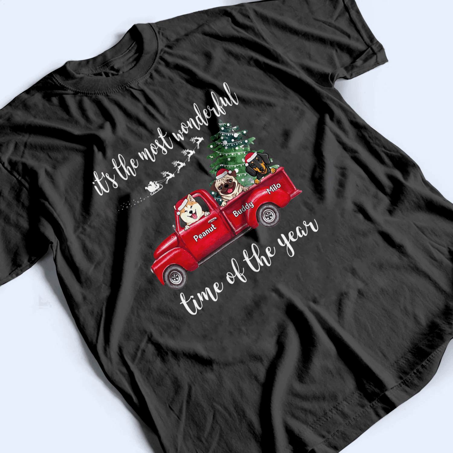 Dog Lovers Christmas Most Wonderful Time Of The Year - Personalized Custom T Shirt - Birthday, Loving, Funny Gift for Dog Mom, Dog Dad, Dog Lovers, Pet Gifts for Him, Her - Suzitee Store