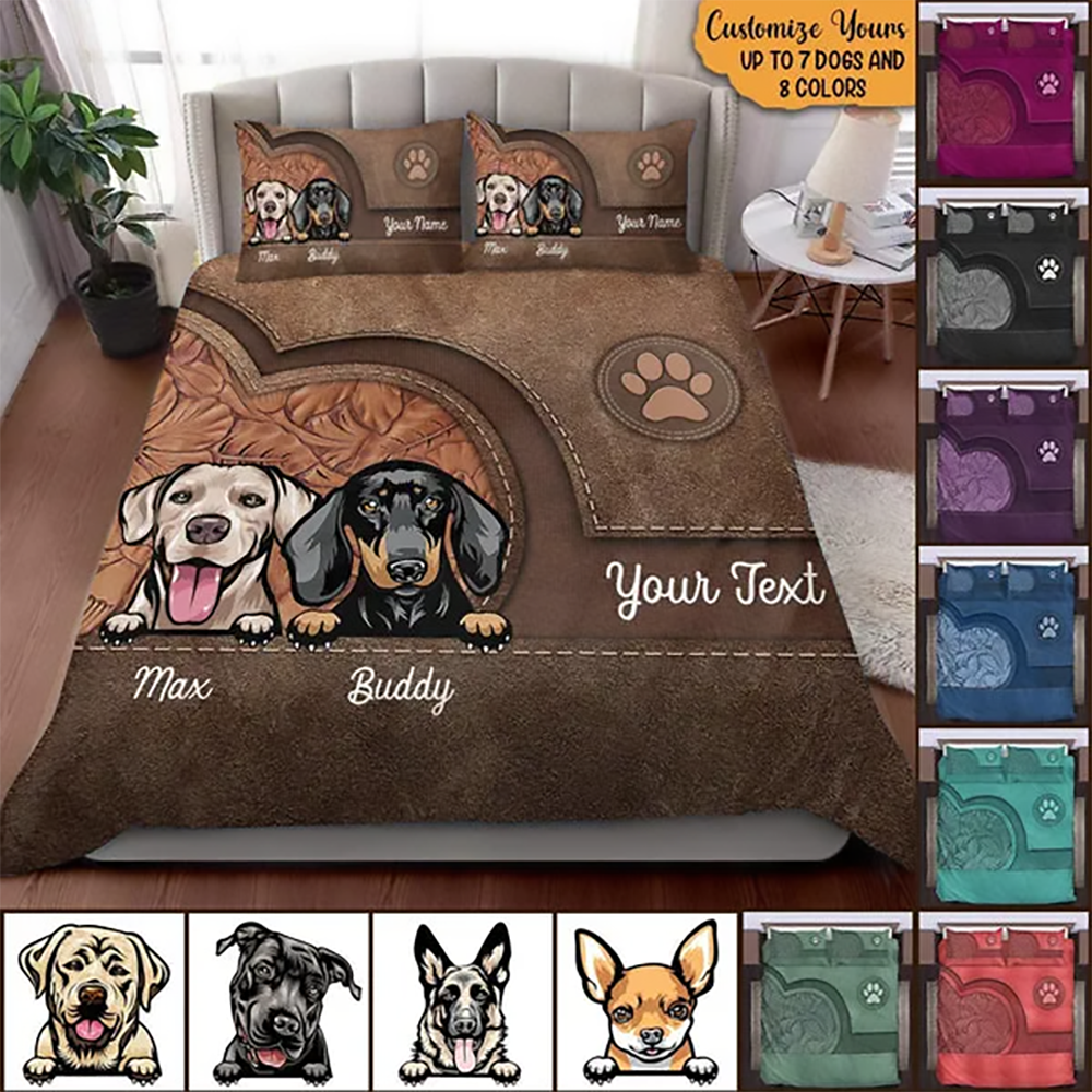 Dog Personalized Bedding Set - Gift For Dog Lovers, Dog Mom, Dog Dad, Dog Owner Gift 2
