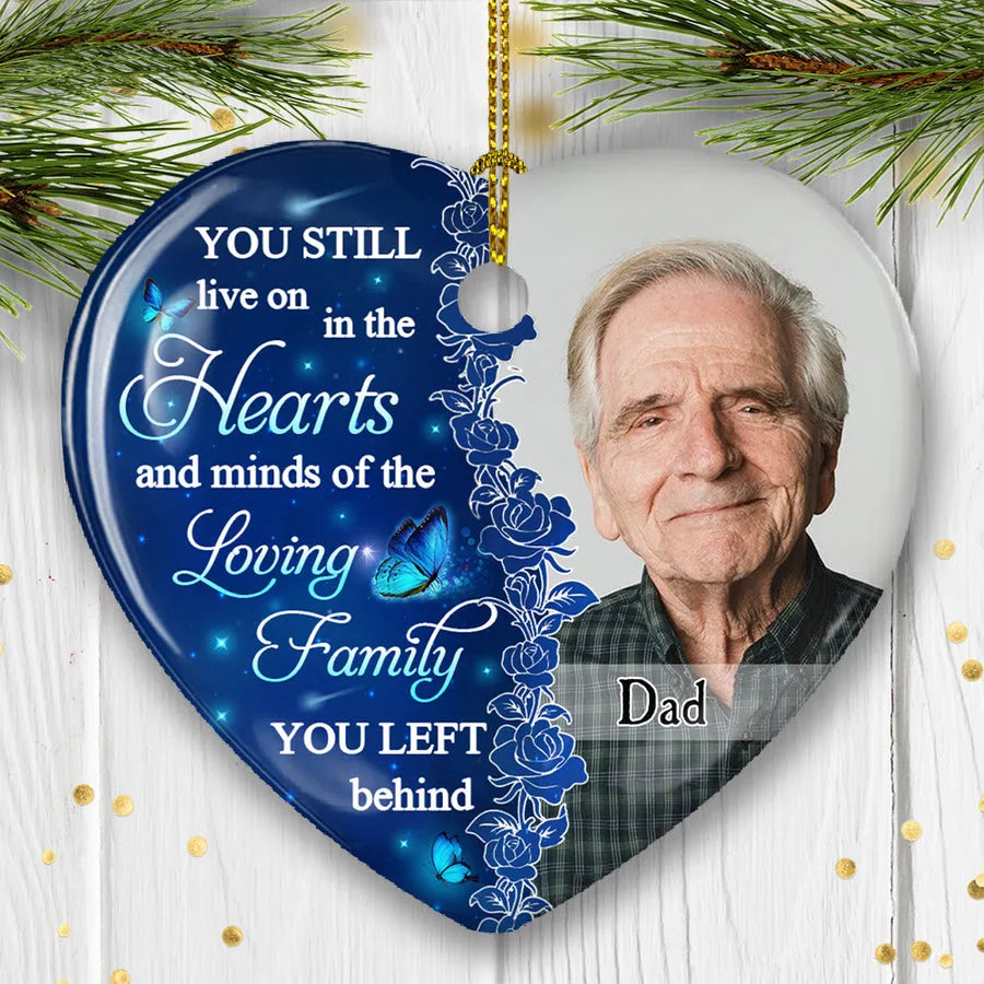 Hearts And Minds personalized heart ceramic ornament, alternate view 5