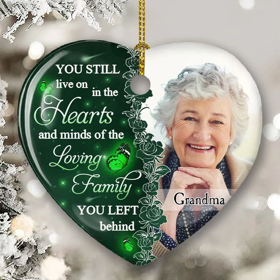 Hearts And Minds personalized heart ceramic ornament, alternate view 4