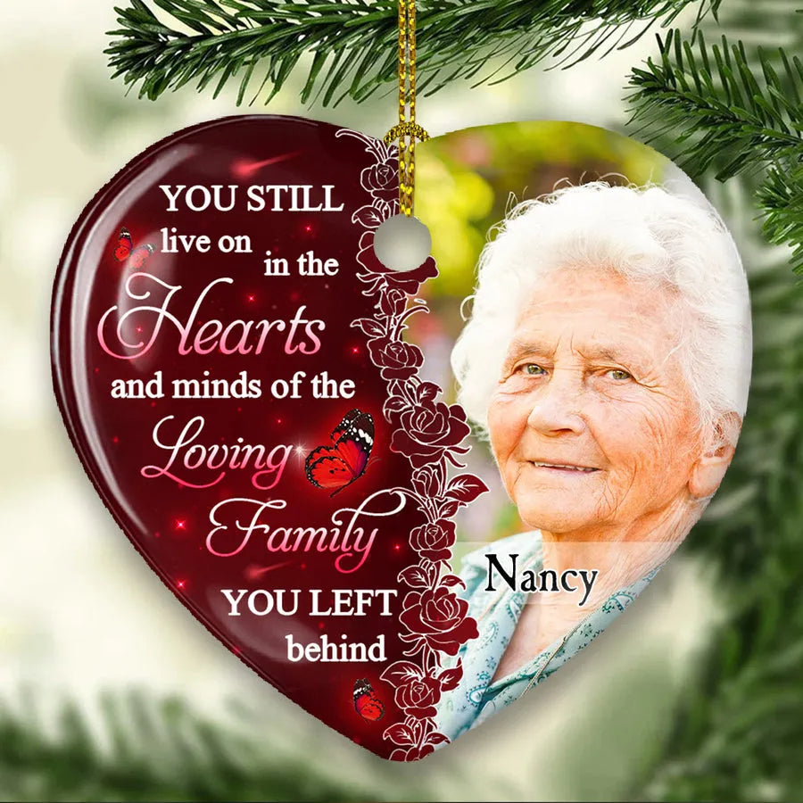 Hearts And Minds personalized heart ceramic ornament, alternate view 3