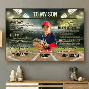 Believe In Yourself Inspiring Baseball Quotes - Personalized Horizontal Poster - Gift for Son/Daughter, Grandson/Granddaughter