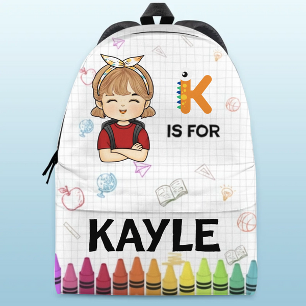 It's Okay To Be Yourself Kid Girl -  Personalized Kid Backpack - Custom Gift For Back To School, First Day of School - Student, Son, Daughter | Kindergarten, Pre-K, Preschool