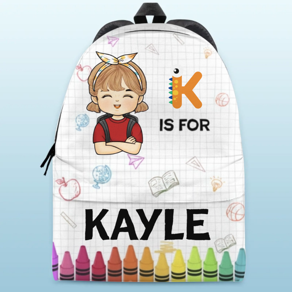 It's Okay To Be Yourself Kid Girl -  Personalized Kid Backpack - Custom Gift For Back To School, First Day of School - Student, Son, Daughter | Kindergarten, Pre-K, Preschool