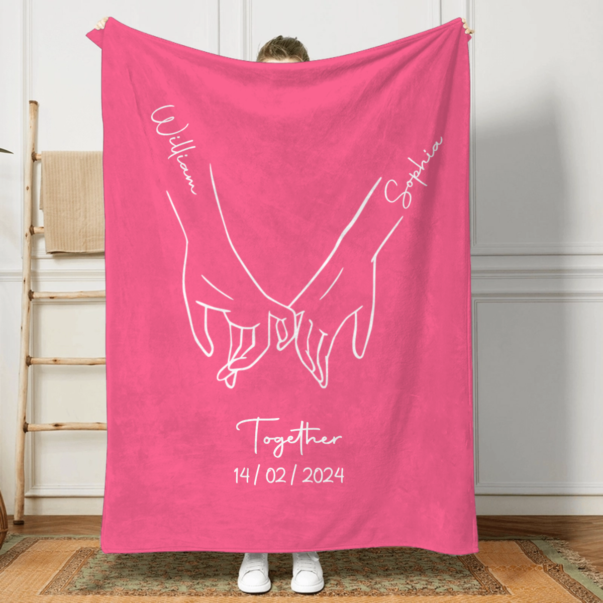 You & Me Couple Blanket - Personalized Custom Blanket - Gift For Her/Him, Husband/Wife, Couples on Anniversary, Valentine's Day