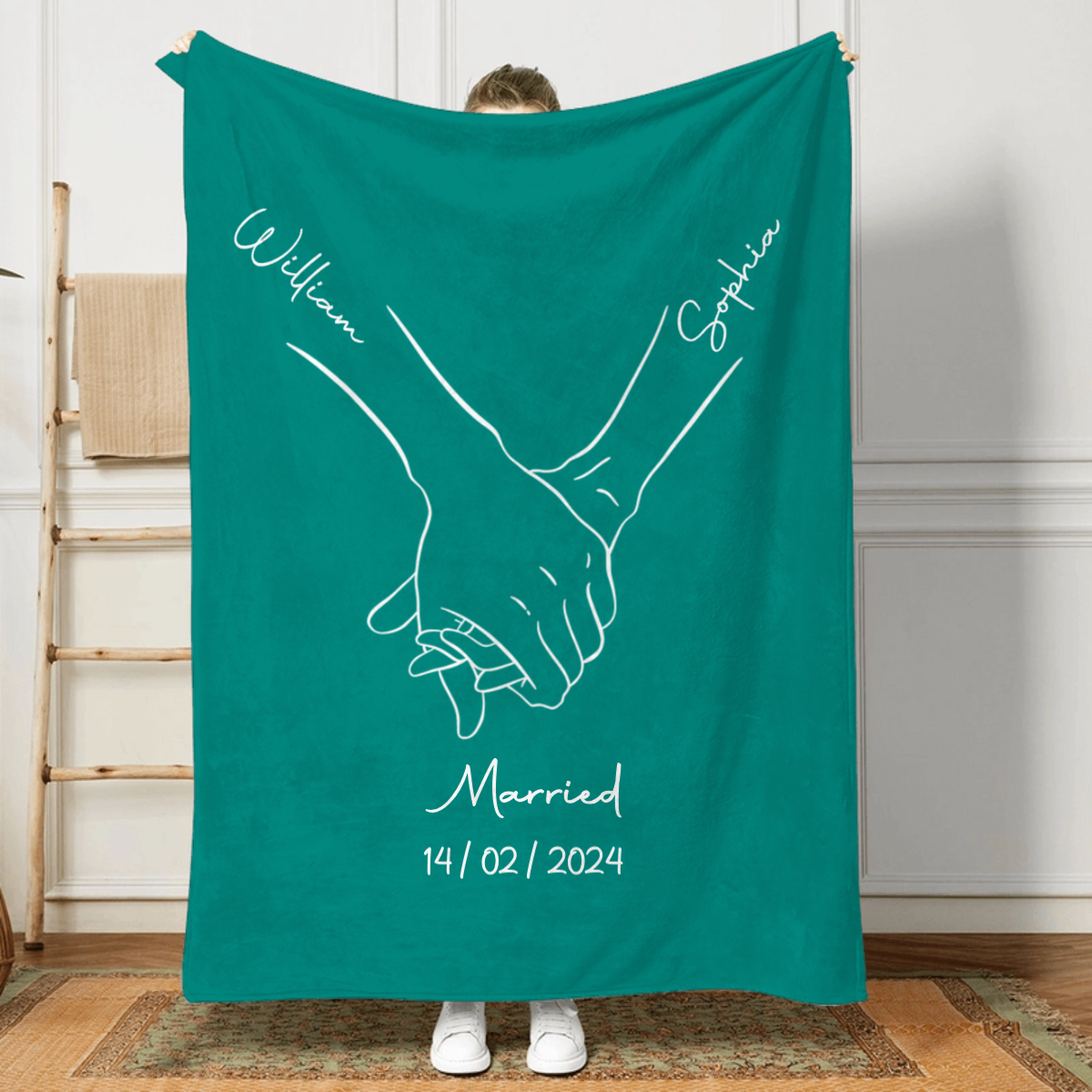 You & Me Couple Blanket - Personalized Custom Blanket - Gift For Her/Him, Husband/Wife, Couples on Anniversary, Valentine's Day
