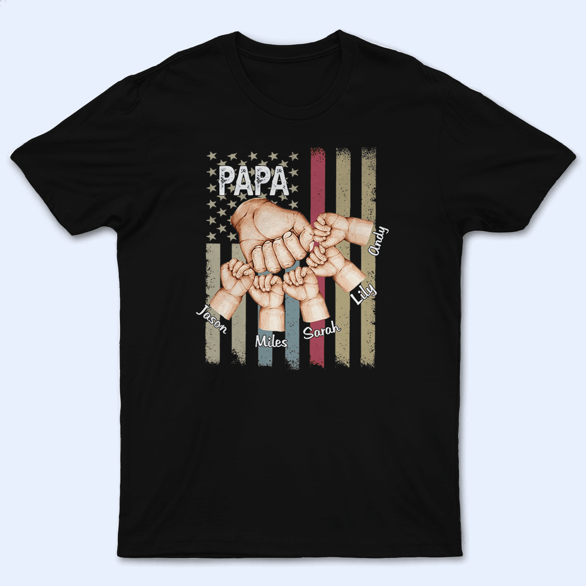 Fathers&#39; Day Fist Bump - Personalized Custom T Shirt - Birthday, Loving, Funny Gift for Fathers/Dad/Papa/Grandpa - Suzitee Store