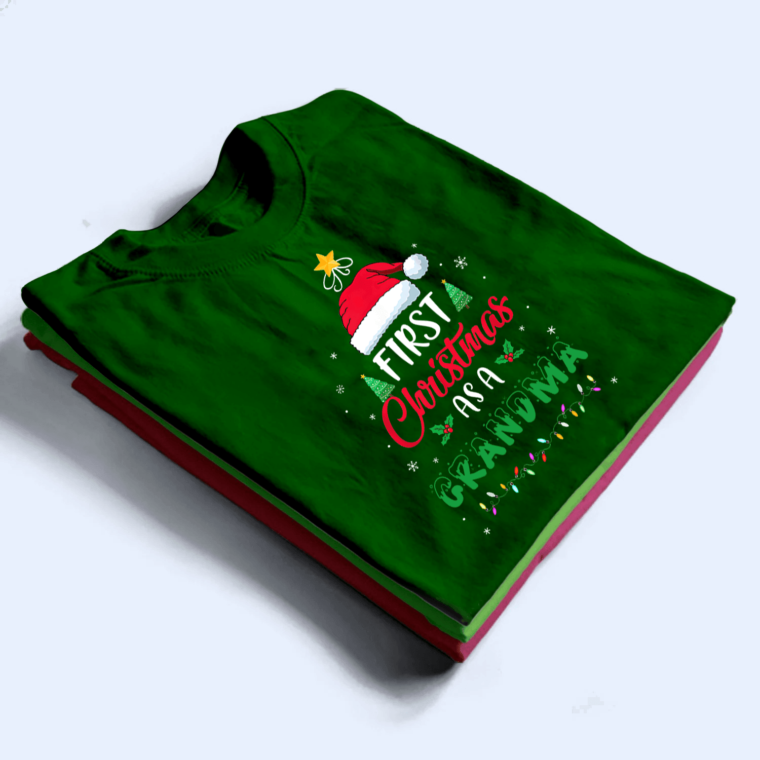 First Christmas As A Grandma - Personalized Custom T Shirt - Birthday, Loving, Funny Gift for Grandma/Nana/Mimi, Mom, Wife, Grandparent - Suzitee Store