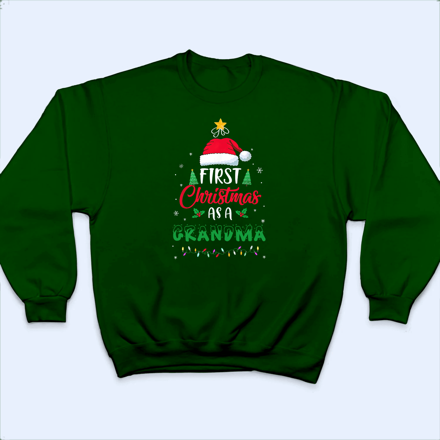 First Christmas As A Grandma - Personalized Custom T Shirt - Birthday, Loving, Funny Gift for Grandma/Nana/Mimi, Mom, Wife, Grandparent - Suzitee Store