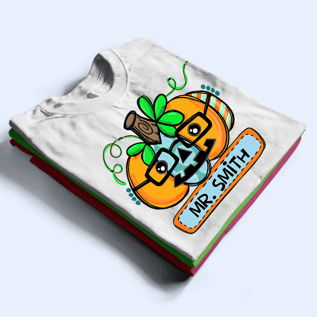 Personalized Funny Pumpkin Halloween With Name t-shirt, alternate view 3