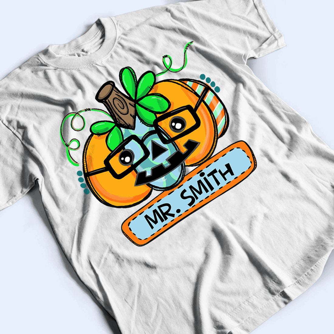 Personalized Funny Pumpkin Halloween With Name t-shirt, alternate view 4
