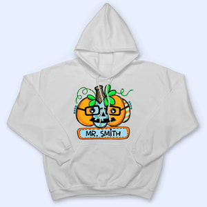 Funny Pumpkin Halloween With Name - Personalized Custom T Shirt - Birthday, Loving, Funny Gift for Teacher, Kindergarten, Preschool, Pre K, Paraprofessional - Suzitee Store