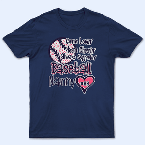 Game Lovin' Always Supportin' Polka Dots - Baseball/ Softball Cheers Personalized Custom T Shirt - Birthday, Loving, Funny Gift for Grandma/Nana/Mimi, Mom, Wife, Grandparent - Suzitee Store