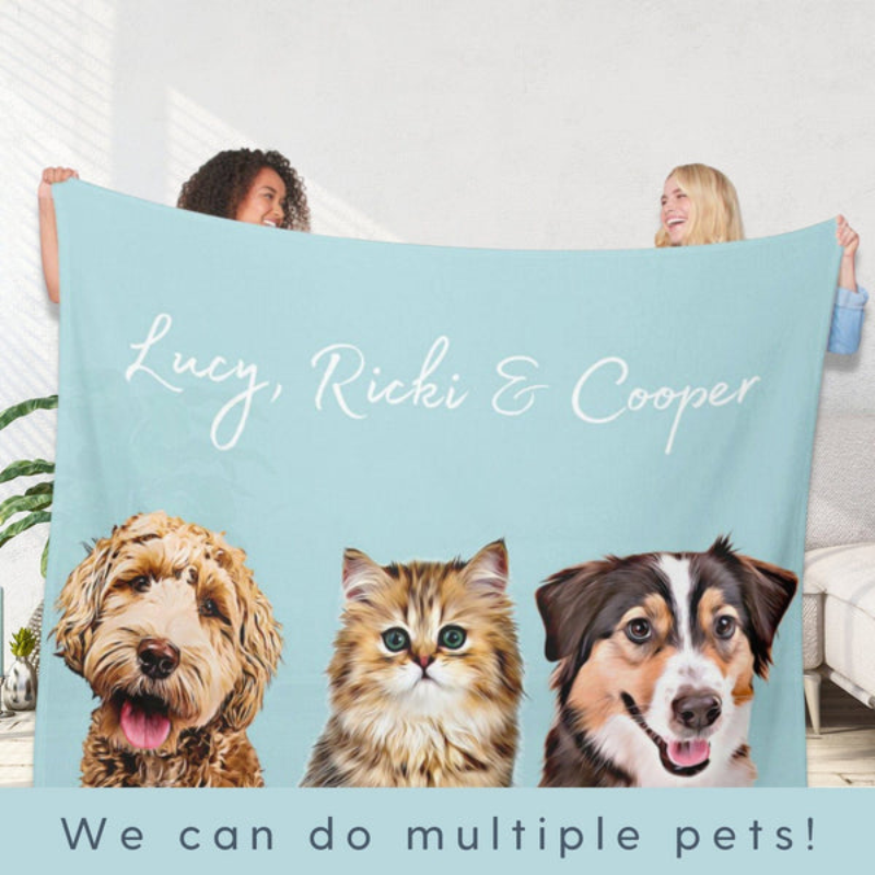 Custom Photo Pet Blanket | Personalized Gift for Dog/Cat Lovers, Pet Lovers, Dog Mom, Cat Mom, Dog Dad, Cat Dad | Blanket 5