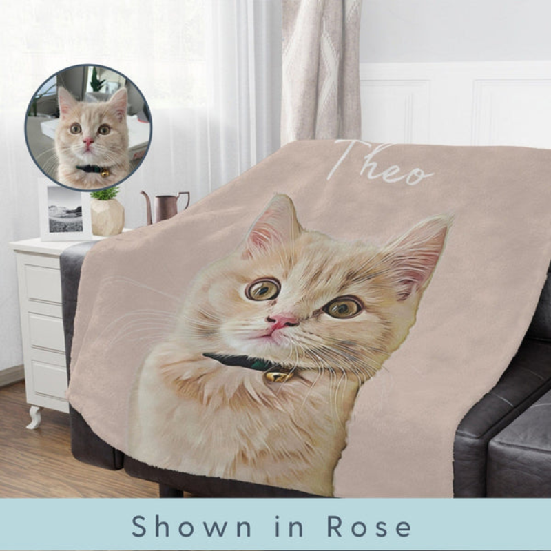 Custom Photo Pet Blanket | Personalized Gift for Dog/Cat Lovers, Pet Lovers, Dog Mom, Cat Mom, Dog Dad, Cat Dad | Blanket 3