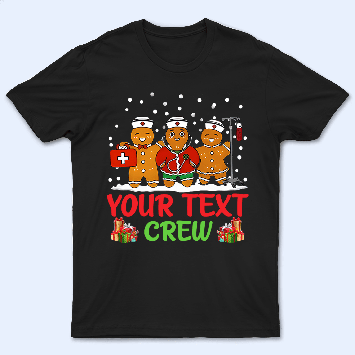 Gingerbread Nurse Crew - Personalized Custom T Shirt - Birthday, Loving, Funny Gift for Nurse, CNA, Healthcare, Registered RN - Suzitee Store