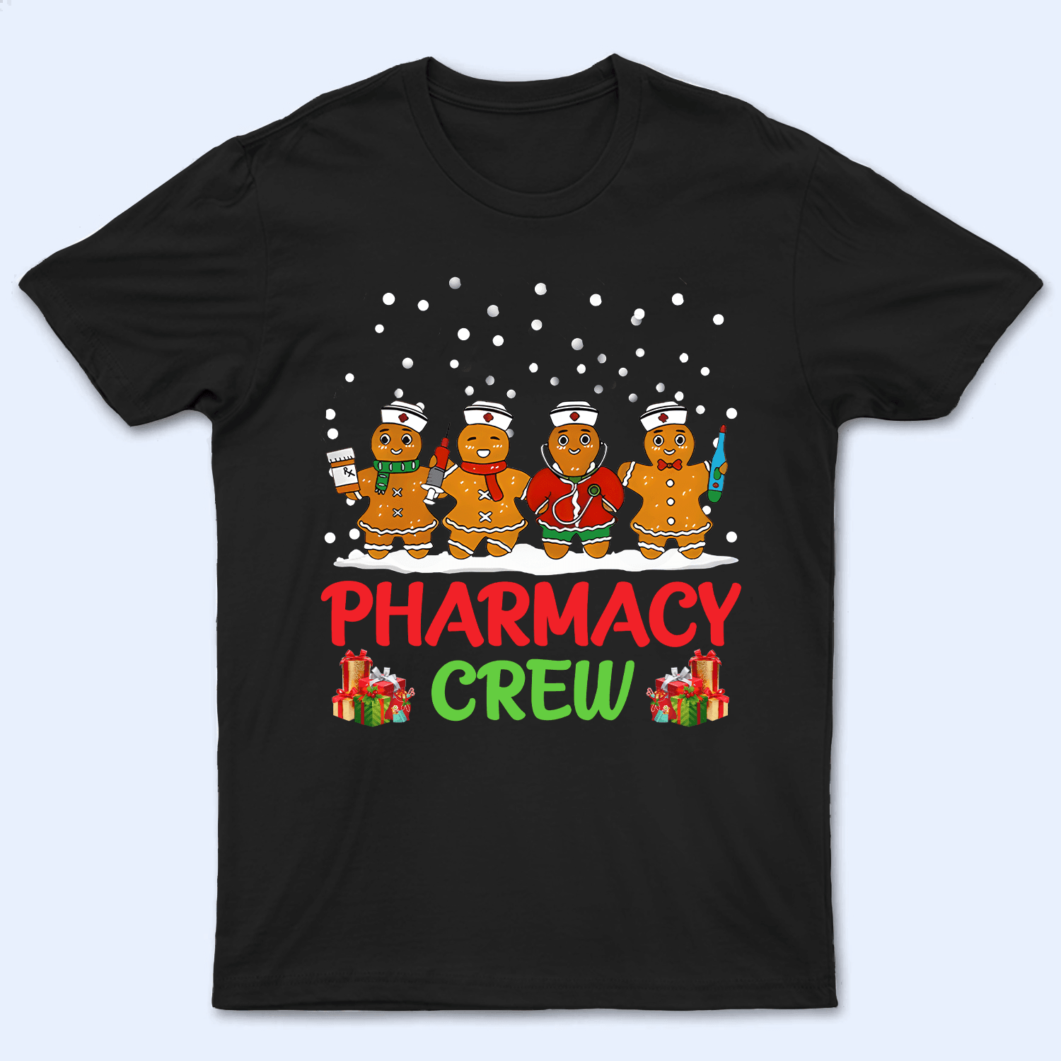 Gingerbread Nurse Crew - Personalized Custom T Shirt - Birthday, Loving, Funny Gift for Nurse, CNA, Healthcare, Registered RN - Suzitee Store