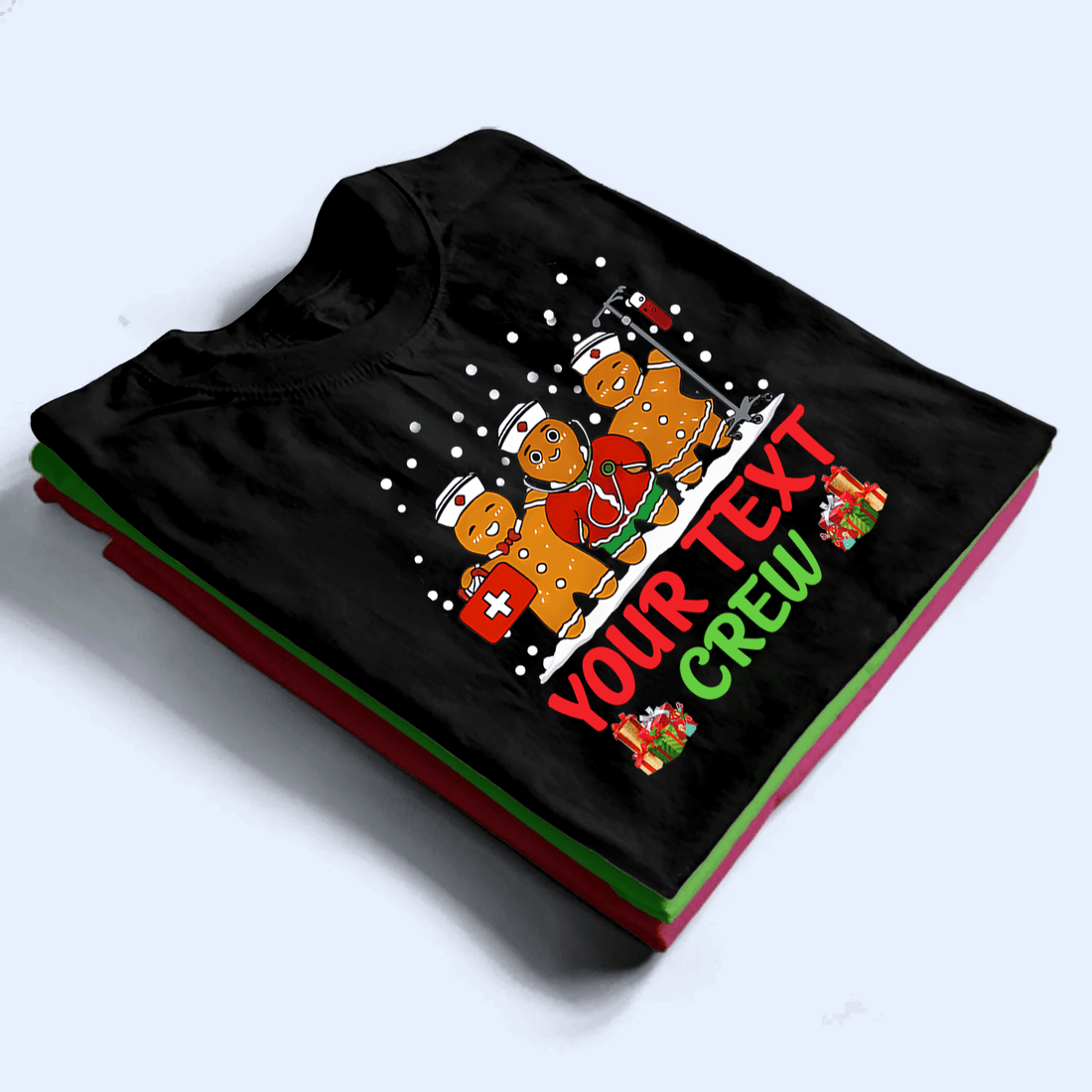 Personalized Gingerbread Nurse Crew t-shirt, alternate view 3