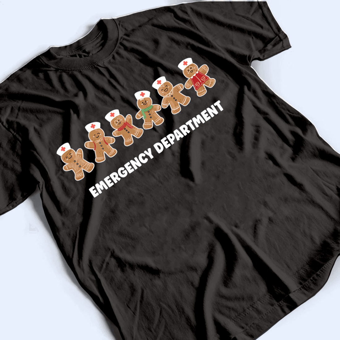 Personalized Gingerbread Nurse Squad t-shirt, alternate view 3