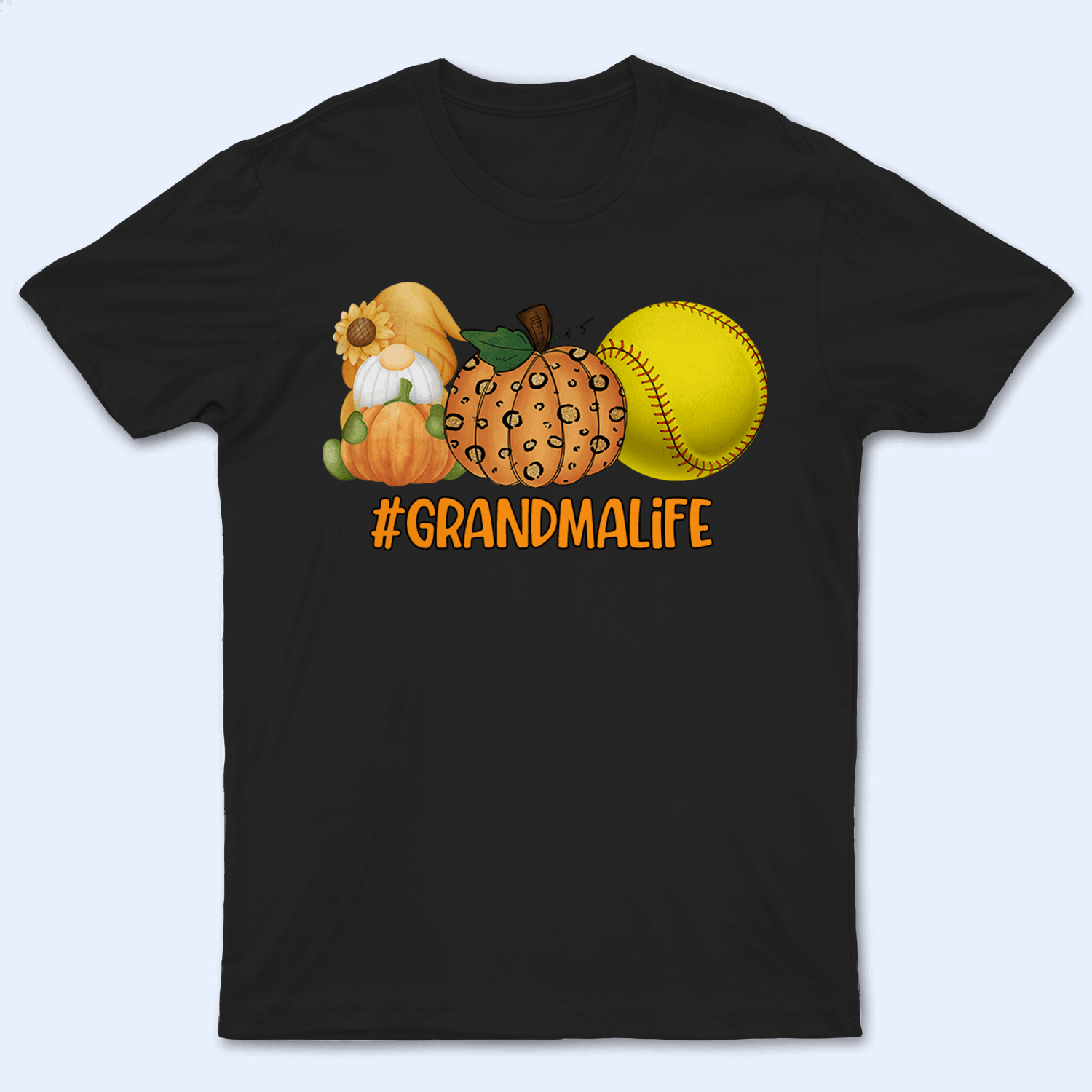 Gnome, Pumpkin and Sport - Personalized Custom T Shirt - Halloween, Loving, Funny Gift for Grandma/Nana/Mimi, Mom, Wife, Grandparent - Suzitee Store