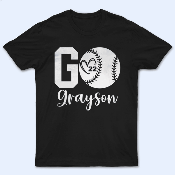 GO Baseball Cheer Mom - Baseball/ Softball Cheers Personalized Custom T Shirt - Birthday, Loving, Funny Gift for Grandma/Nana/Mimi, Mom, Wife, Grandparent