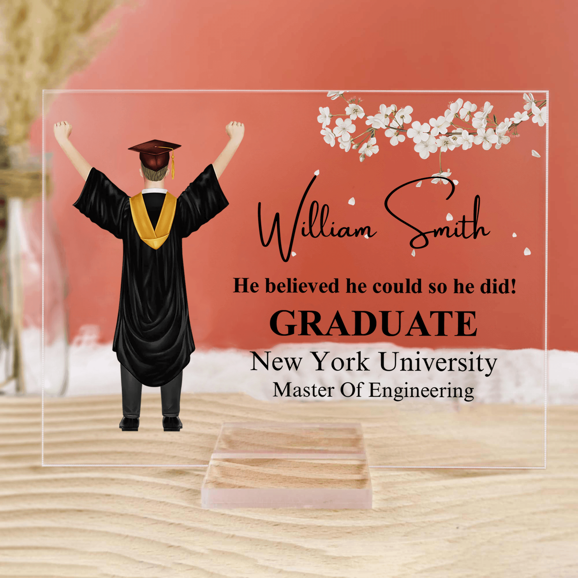 Graduation Gift 2024 For Him/Her - Personalized Custom Horizontal Acrylic Plaque - Senior, Class of 2024 Graduate, Grandson, Granddaughter, Daughter, Son, Best Friends - Suzitee Store