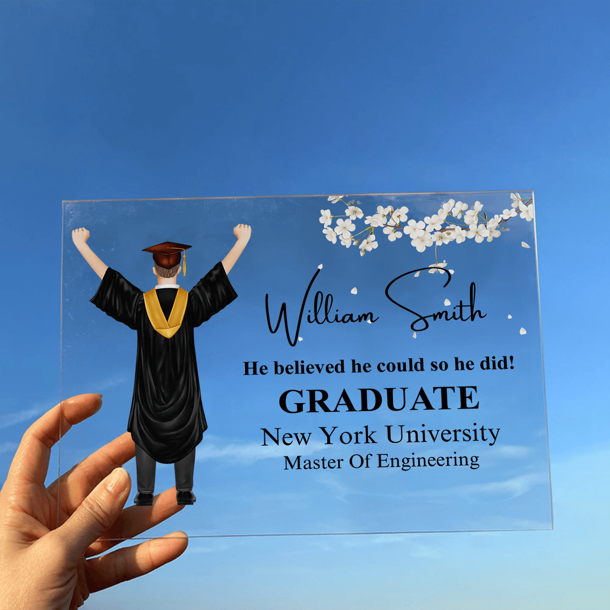 Graduation Gift 2024 For Him/Her - Personalized Custom Horizontal Acrylic Plaque - Senior, Class of 2024 Graduate, Grandson, Granddaughter, Daughter, Son, Best Friends - Suzitee Store