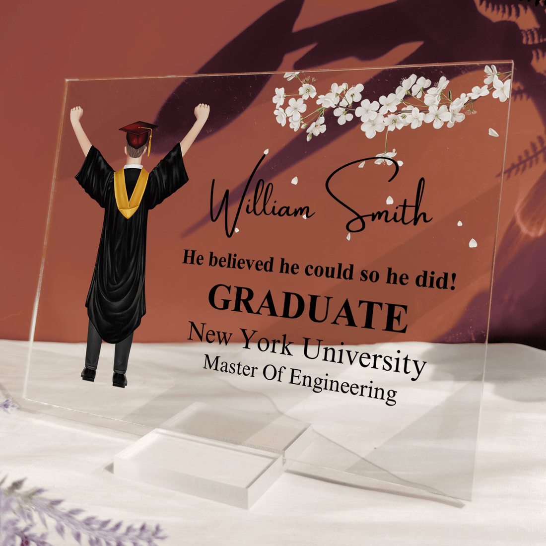 Personalized Graduation Gift 2026 For Him/Her acrylic plaque, alternate view 3