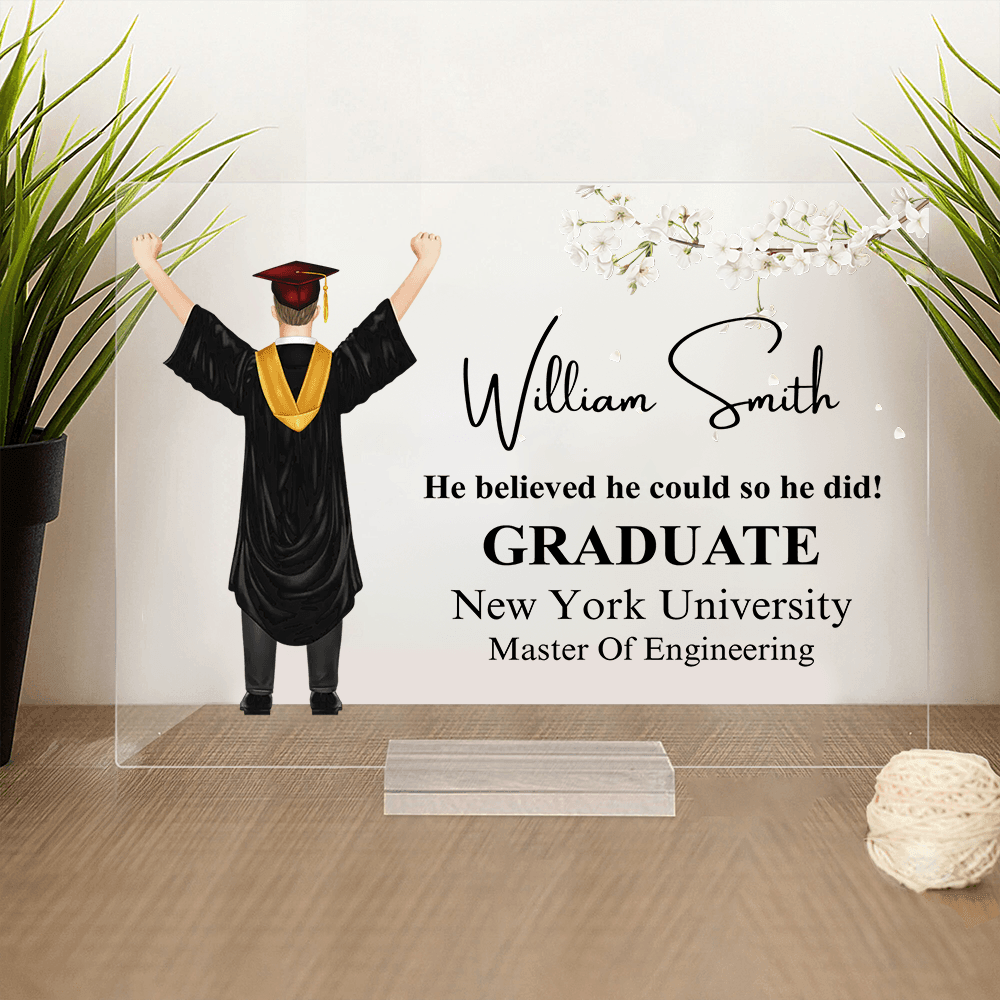 Personalized Graduation Gift 2026 For Him/Her acrylic plaque, alternate view 5