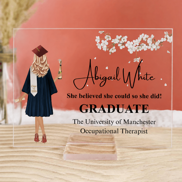 Graduation Gift 2026 - Personalized Custom Horizontal Acrylic Plaque - Senior, Class of 2026 Graduate, Grandson, Granddaughter, Daughter, Son, Best Friends