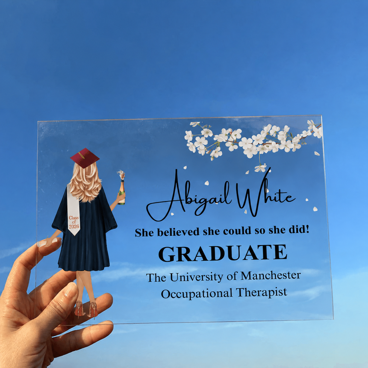 Personalized Graduation Gift 2026 acrylic plaque, alternate view 4