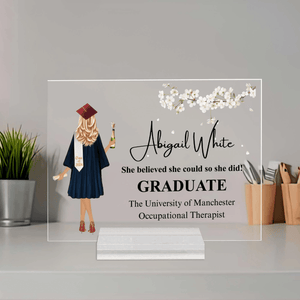 Graduation Gift 2024 - Personalized Custom Horizontal Acrylic Plaque - Senior, Class of 2024 Graduate, Grandson, Granddaughter, Daughter, Son, Best Friends - Suzitee Store