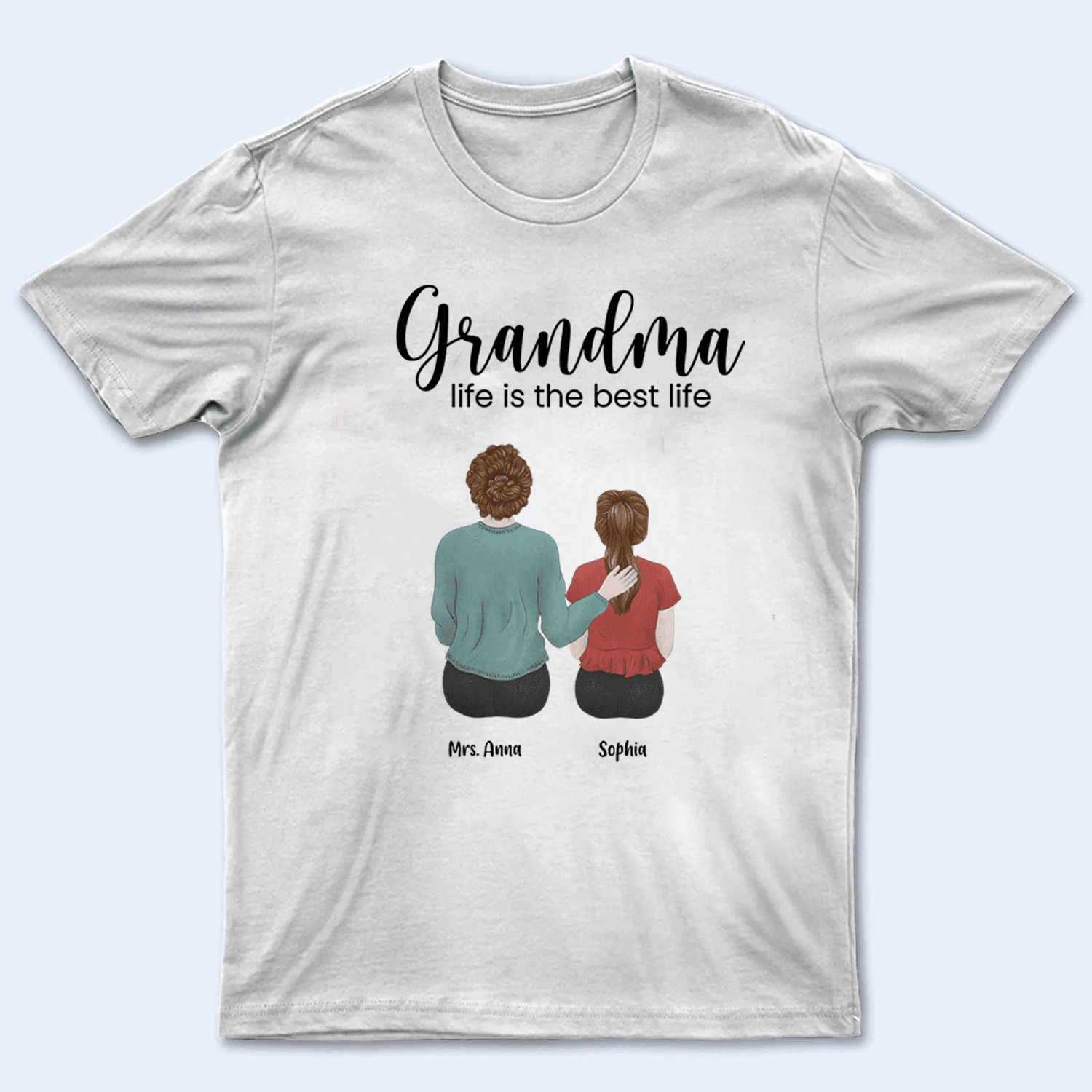 Grandma Life is the best Life - Personalized Custom T Shirt - Birthday, Loving, Funny Gift for Grandma/Nana/Mimi, Mom, Wife, Grandparent - Suzitee Store