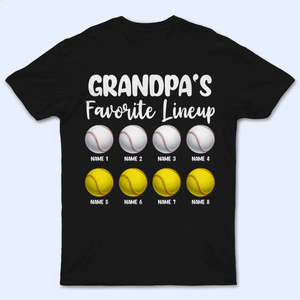 Grandma's Favorite Lineup - Personalized Custom T Shirt - Birthday, Loving, Funny Gift for Grandma/Nana/Mimi, Mom, Wife, Grandparent - Suzitee Store