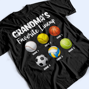 Grandma's Favorite Lineup - Personalized Custom T Shirt - Birthday, Loving, Funny Gift for Grandma/Nana/Mimi, Mom, Wife, Grandparent - Suzitee Store