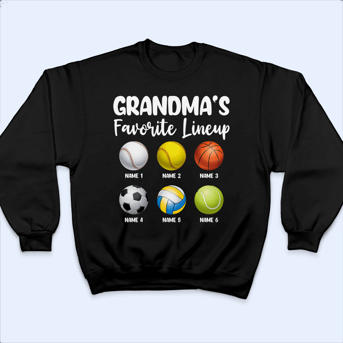 Grandma's Favorite Lineup - Personalized Custom T Shirt - Birthday, Loving, Funny Gift for Grandma/Nana/Mimi, Mom, Wife, Grandparent - Suzitee Store