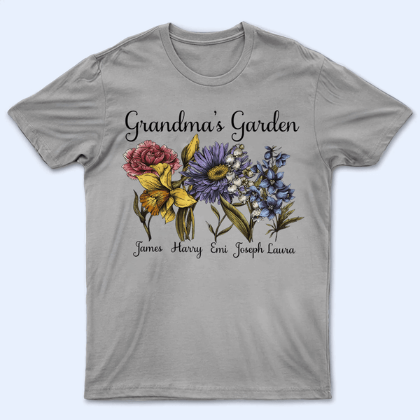 Grandma's Garden - Personalized Custom T Shirt - Birthday, Loving, Funny Gift for Grandma/Nana/Mimi, Mom, Wife, Grandparent