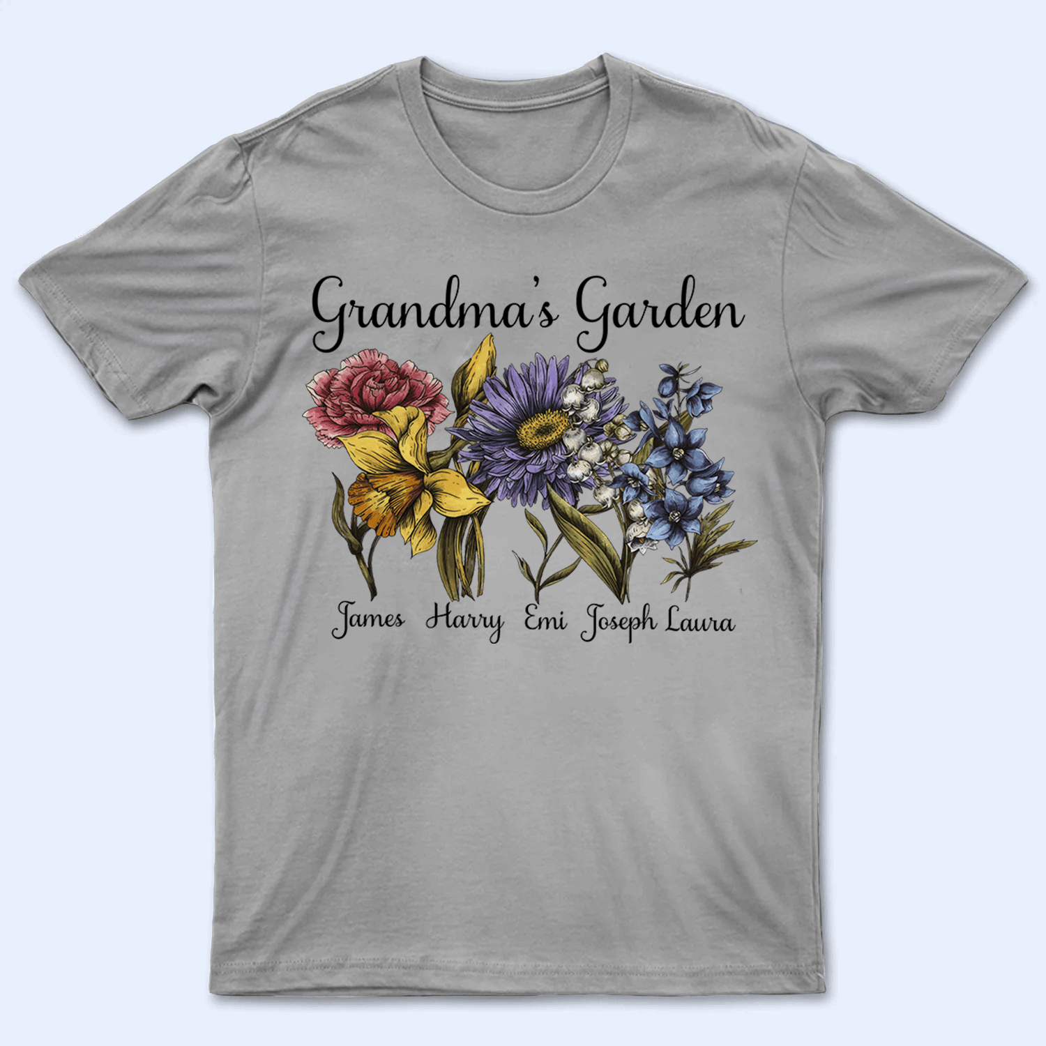 Grandma's Garden - Personalized Custom T Shirt - Birthday, Loving, Funny Gift for Grandma/Nana/Mimi, Mom, Wife, Grandparent - Suzitee Store