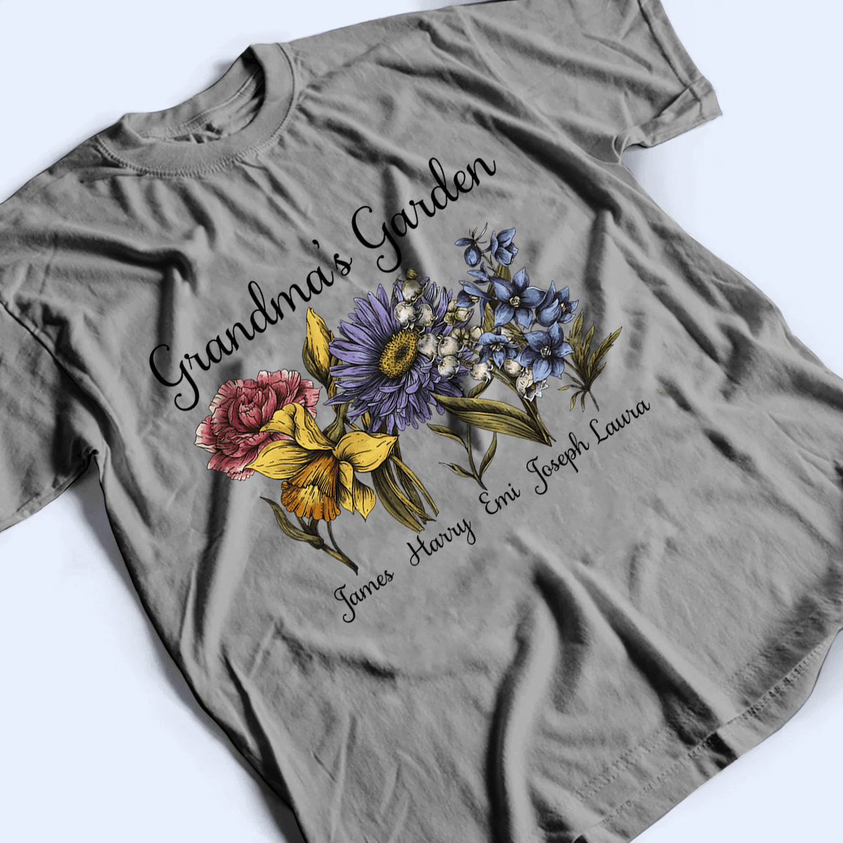 Grandma's Garden - Personalized Custom T Shirt - Birthday, Loving, Funny Gift for Grandma/Nana/Mimi, Mom, Wife, Grandparent - Suzitee Store