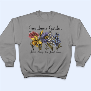 Grandma's Garden - Personalized Custom T Shirt - Birthday, Loving, Funny Gift for Grandma/Nana/Mimi, Mom, Wife, Grandparent - Suzitee Store