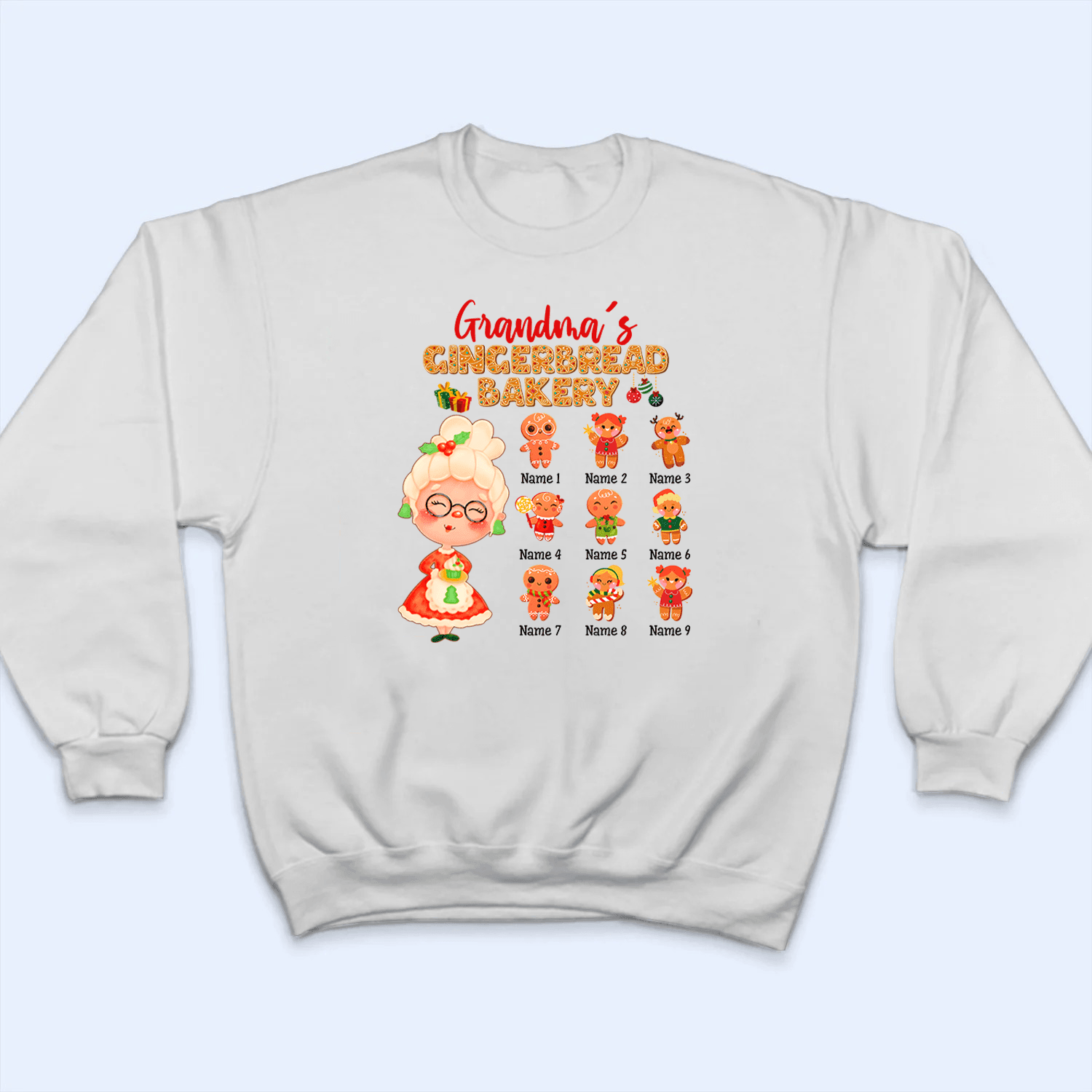 Grandma's Gingerbread Bakery - Personalized Custom T Shirt - Birthday, Loving, Funny Gift for Grandma/Nana/Mimi, Mom, Wife, Grandparent - Suzitee Store