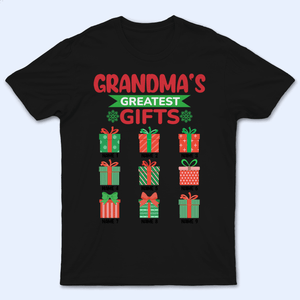 Grandma's Greatest Gifts - Personalized Custom T Shirt - Birthday, Loving, Funny Gift for Grandma/Nana/Mimi, Mom, Wife, Grandparent - Suzitee Store