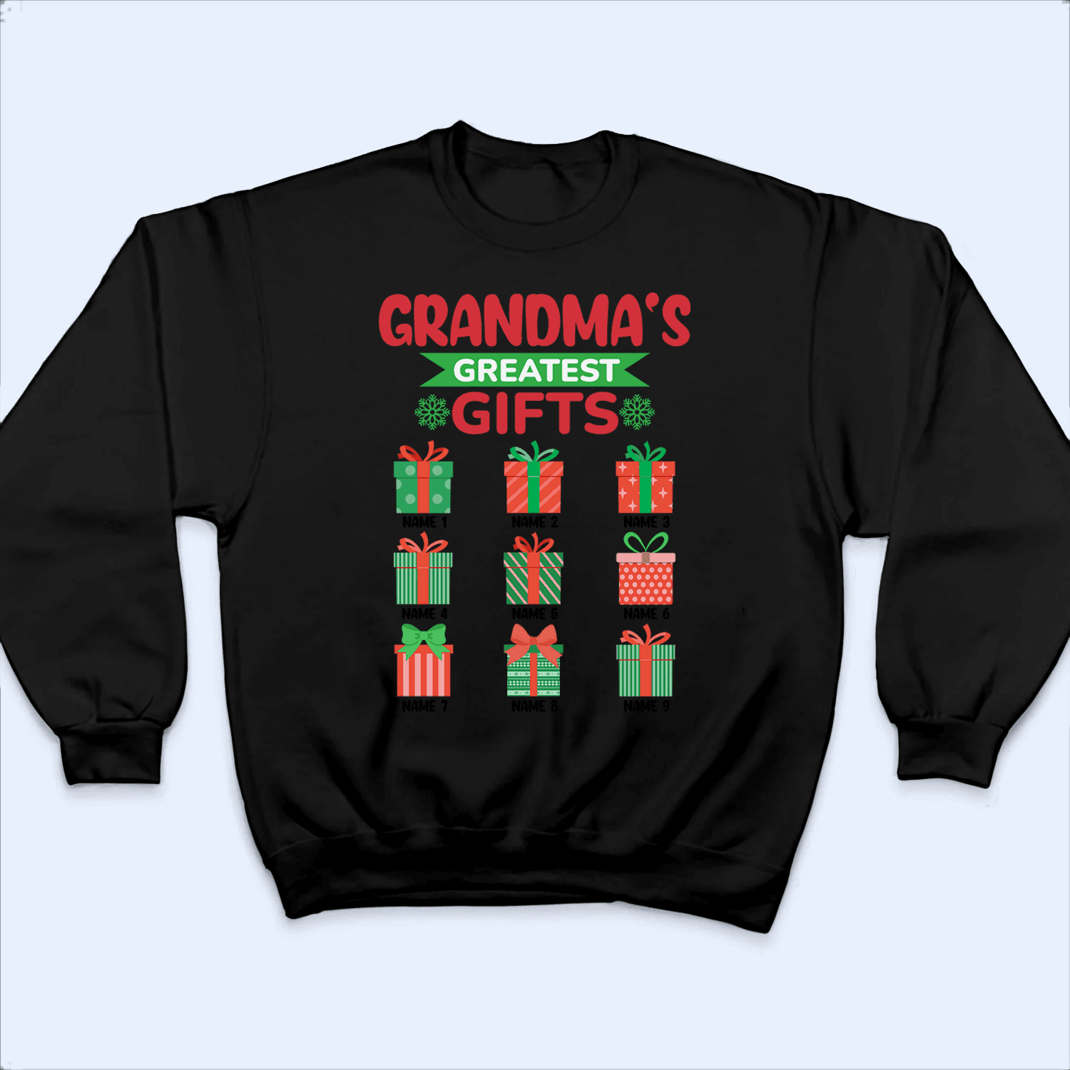 Grandma's Greatest Gifts - Personalized Custom T Shirt - Birthday, Loving, Funny Gift for Grandma/Nana/Mimi, Mom, Wife, Grandparent - Suzitee Store