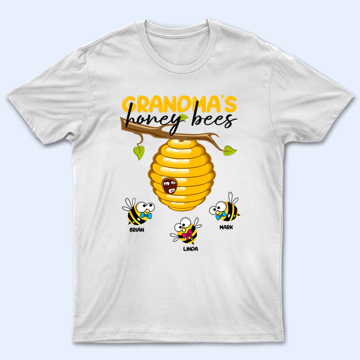 Grandma&#39;s Honey Bees - Personalized Custom T Shirt - Gift for Grandma/Nana/Mimi, Mom, Wife, Grandparent - Suzitee Store