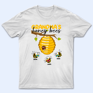 Grandma's Honey Bees - Personalized Custom T Shirt - Gift for Grandma/Nana/Mimi, Mom, Wife, Grandparent - Suzitee Store